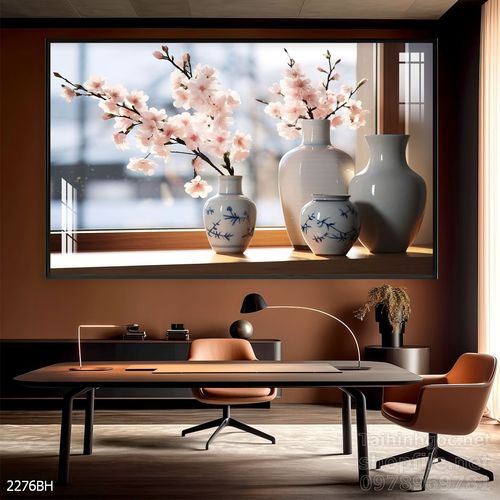 Tranh bình hoa đẹp decor trang trí tường