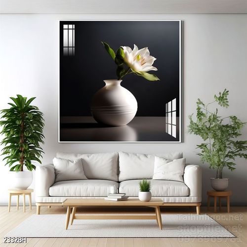 Mẫu tranh bình hoa nghệ thuật decor tường 