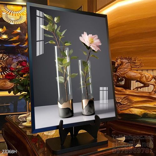 Tranh bình hoa đẹp trang trí tường