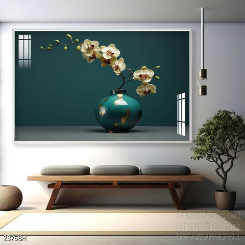 Mẫu tranh bình hoa nghệ thuật decor trang trí tường