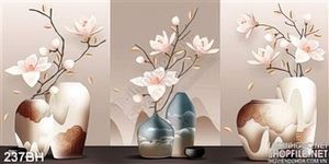 Tranh bình hoa nghệ thuật sang trọng treo phòng khách