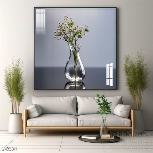 Mẫu tranh bình hoa nghệ thuật decor trang trí tường