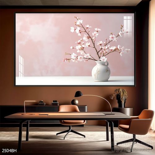 Mẫu tranh bình hoa nghệ thuật decor tường 