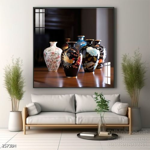 Mẫu tranh bình hoa nghệ thuật decor tường 
