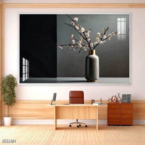 Mẫu tranh bình hoa nghệ thuật decor trang trí tường
