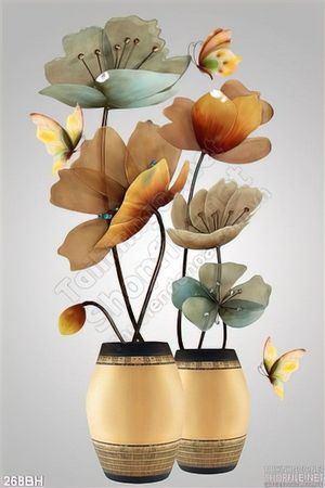 Tranh bình hoa nghệ thuật ấn tượng 3d