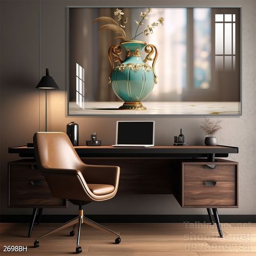 Mẫu tranh bình hoa nghệ thuật decor tường 