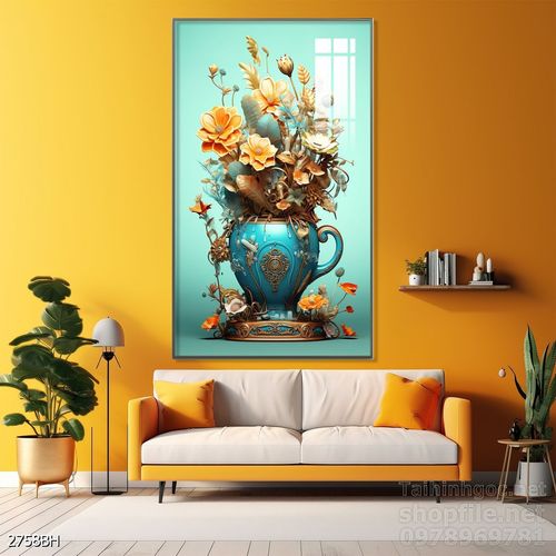 Tranh bình hoa 3D tuyệt đẹp