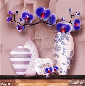 Tranh chậu hoa lan nghệ thuật độc đáo