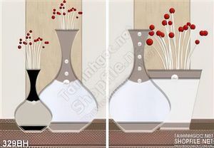 Tranh chậu hoa nghệ thuật độc đáo in uv psd
