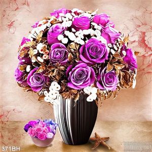 Tranh chậu hoa hoa hồng ấn tượng