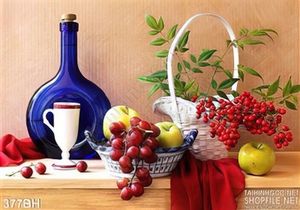 Tranh bình hoa quả trang trí phòng khách