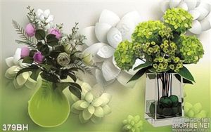 Tranh chậu hoa nghệ thuật psd