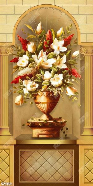 Tranh bình hoa decor những bông hoa lan khoe sắc khắp phòng