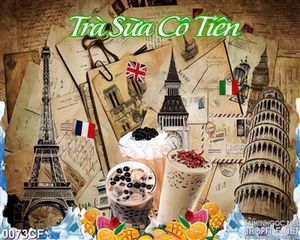 Tranh trà sữa trong quán cà phê
