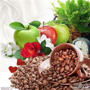Tranh hạt cà phê trong chiếc ly bị đổ psd