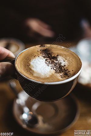 Tranh cốc cà phê cappuccino socola