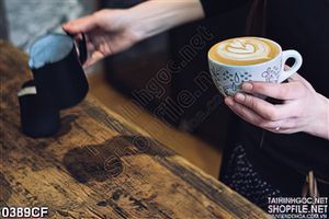 Tranh ly cappuccino hương cà phê in uv