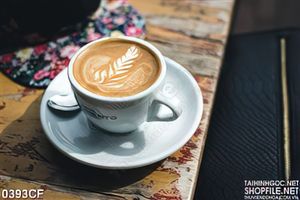 Tranh bông lúa trên mặt ly cà phê cappuccino