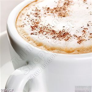 Tranh bọt kem trắng trên ly cà phê cappuccino