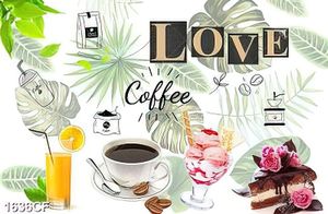 Tranh vẽ love coffee trên tường quán cafe