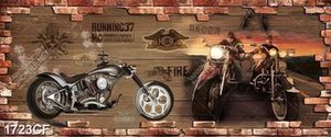 Tranh chiếc xe moto decor tường quán cafe