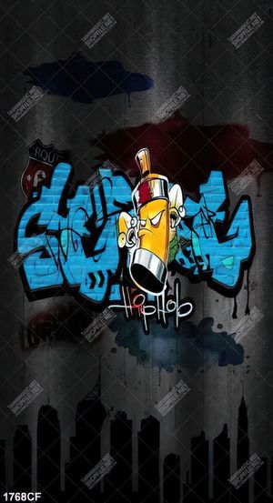 Tranh nghệ thuật graffity dán tường quán cà phê đẹp