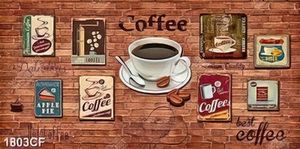 Tranh decor các quyển sách trên tường quán cafe