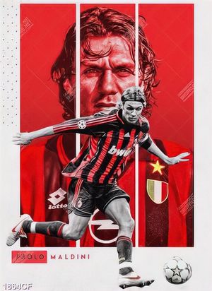 Tranh cầu thủ paolo Maldini dán tường quán cafe