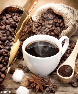 Tranh ly coffee nóng decor tường quán cafe