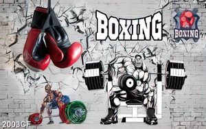 Tranh phong gym dán tường 3d boxing