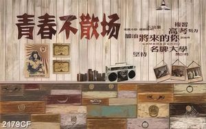 Tranh decor bức tường gỗ quán cafe