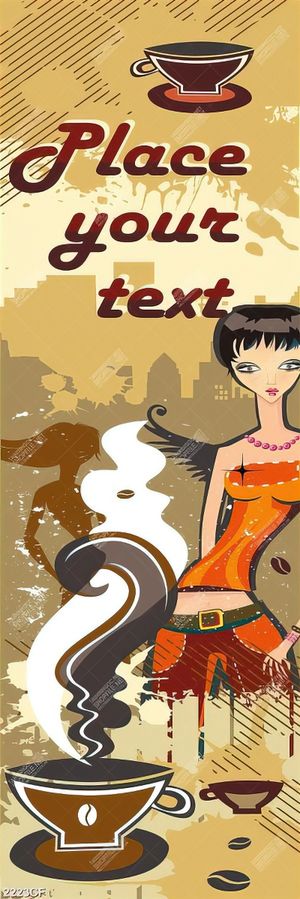 Tranh nghệ thuật cô gái và ly cà phê tỏa khói