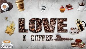 Tranh I love coffee in uv