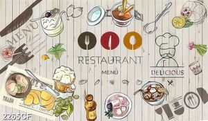 Tranh nha hang quan an trang trí menu món ăn nhà hàng