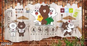 Tranh decor quán cafe những chú gấu dễ thương