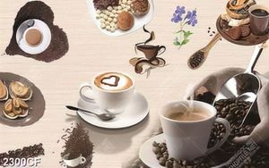 Tranh dán tường quán cafe tách cà phê nóng