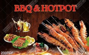 Tranh nha hang quan an treo tường món nướng BBQ & hotpot