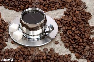 Tranh tách cafe và hạt cafe rang nâu