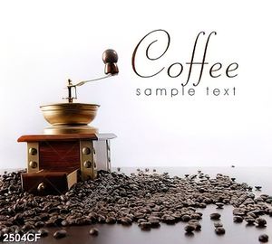 Tranh hạt và máy xay tay hạt coffee