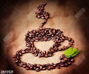 Tranh hạt cà phê xếp hình ly cafe