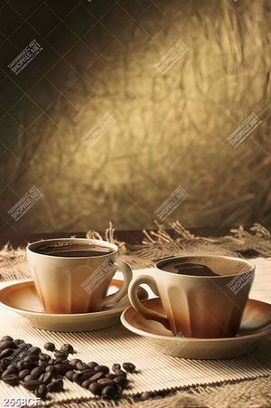 Tranh hai tách cà phê nguyên chất