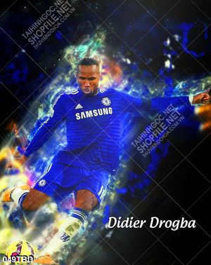 Tranh cầu thủ đá bóng Didier Drogba treo tường