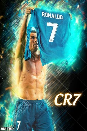 Tranh cầu thủ Cristiano Ronaldo cầm chiếc áo số 7 huyền thoại