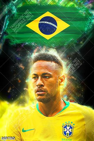 Tranh cầu thủ đá bóng Neymar