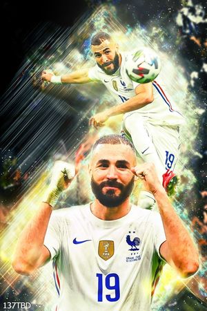 Tranh bóng đá cầu thủ Benzema đội tuyển Pháp