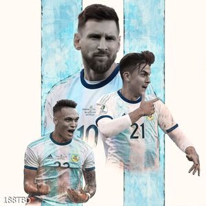 Tranh ba cầu thủ nổi tiếng của đội tuyển Argentina