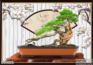 Tranh bonsai tạo kiểu nghệ thuật psd