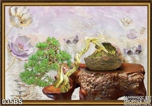 Tranh bonsai tạo kiểu độc lạ giả ngọc