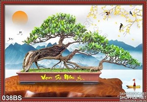 Tranh bonsai nghệ thuật psd đẹp
